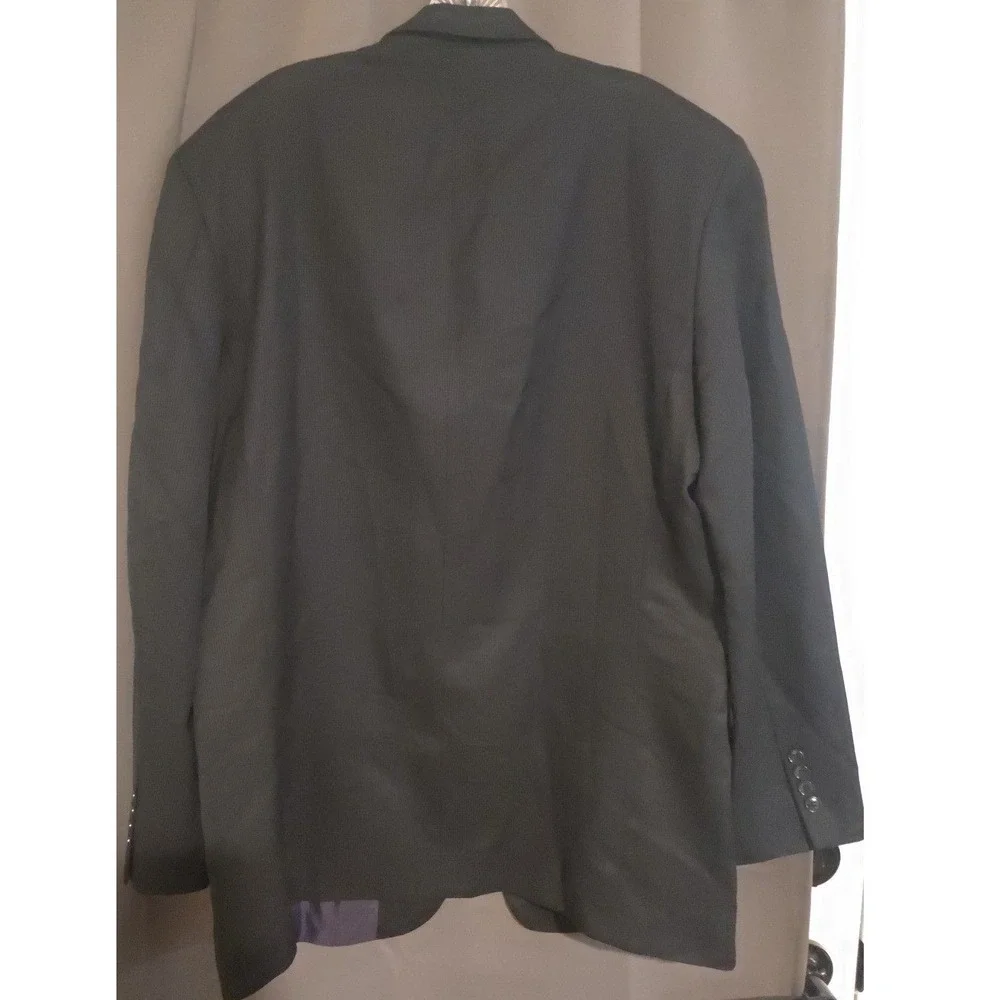 Jones New York Silk Sharkskin Wool Blazer,‎ Charcoal Gray Sport Coat, Men's 44L